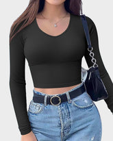 Camiseta ajustada moldeadora de manga larga